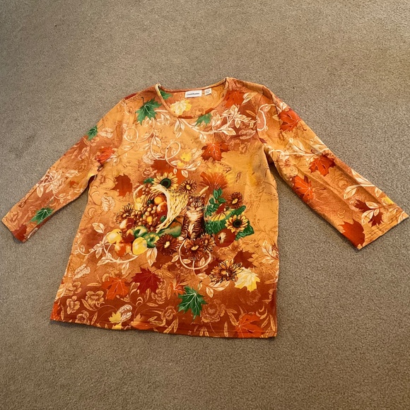 size XL, bust up to 44” inches, new condition, cat 🐈⬛ and cornucopia shirt - Picture 3 of 6